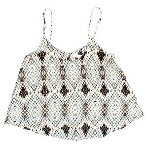 Olivaceous Off White & Brown Diamond Snake Print Camisole Crop Top Size S EUC